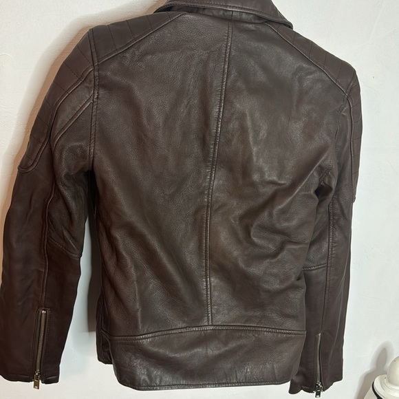 Bolongaro Trevor by ASOS  Chocolate Brown Leather Jacket - size Small - Picture 8 of 13